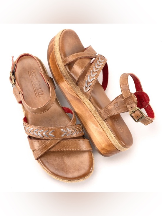 Bed Stu Shoes - Bed Stu Necessary Platform Sandal in Tan Rustic Leather NEW